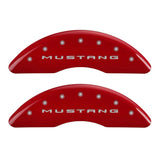 MGP 4 Caliper Covers Engraved Front 2015/Mustang Engraved Rear 2015/50 Red finish silver ch - 10201SM52RD