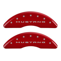 MGP 4 Caliper Covers Engraved Front 2015/Mustang Engraved Rear 2015/50 Red finish silver ch - 10201SM52RD