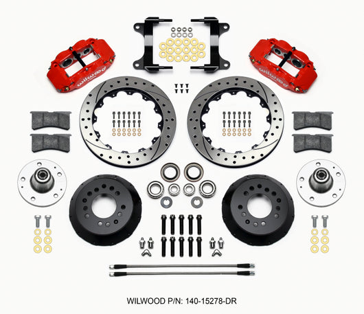 Wilwood Narrow Superlite 6R Front Hub Kit 12.88in Drill Red 82-92 Camaro//Firebird - 140-15278-DR