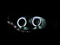 ANZO 2008-2015 Mitsubishi Lancer Projector Headlights w/ Halo Black (CCFL) - 121428