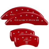 MGP 4 Caliper Covers Engraved Front 2015/Mustang Engraved Rear 2015/Bar & Pony Red finish silver ch - 10200SMB2RD