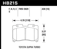 Hawk 93-98 Toyota Supra TT HPS Street Front Brake Pads - HB215F.630