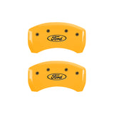 MGP 4 Caliper Covers Engraved Front & Rear Oval logo/Ford Yellow finish black ch - 10198SFRDYL