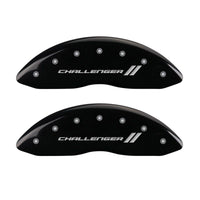 MGP 4 Caliper Covers Engraved Front & Rear With stripes/Challenger Black finish silver ch - 12162SCL1BK