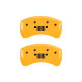 MGP 4 Caliper Covers Engraved Front JEEP Engraved Rear JEEP Grill logo Yellow finish black ch - 42016SJPLYL