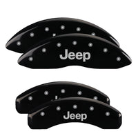MGP 4 Caliper Covers Engraved Front & Rear JEEP Black finish silver ch - 42002SJEPBK