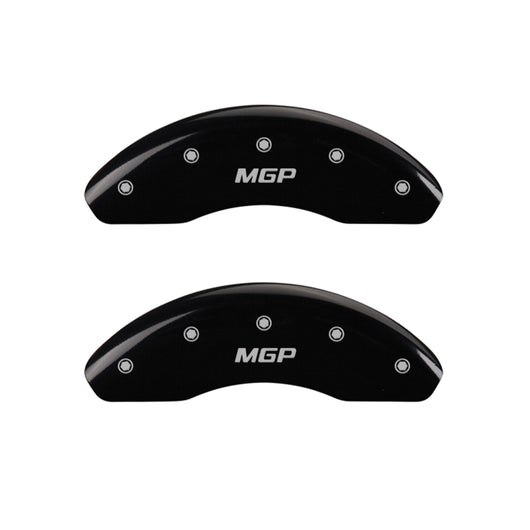 MGP 4 Caliper Covers Engraved Front & Rear MGP Black finish silver ch - 20196SMGPBK