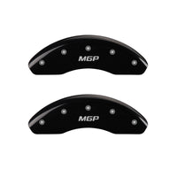 MGP Front set 2 Caliper Covers Engraved Front MGP Black finish silver ch - 10214FMGPBK