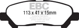 EBC 09-13 Toyota Highlander 2.7 2WD/4WD Yellowstuff Rear Brake Pads - DP41838R