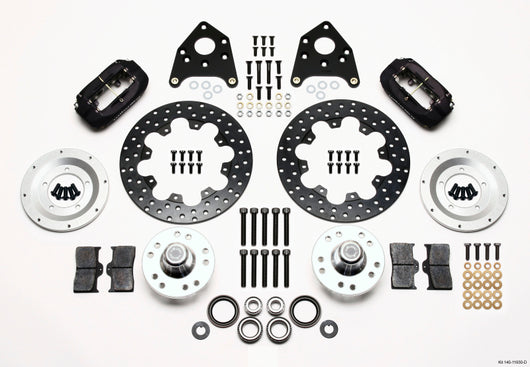 Wilwood Forged Dynalite Front Drag Kit Drilled Rotor 1970-1973 Mustang Disc & Drum Spindle - 140-11930-D