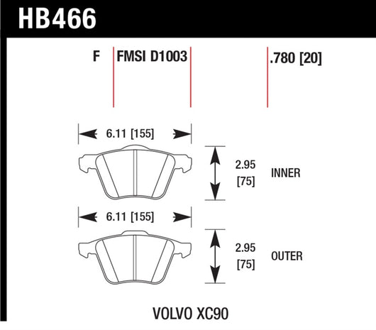 Hawk LTS Street Brake Pads - HB477Y.610
