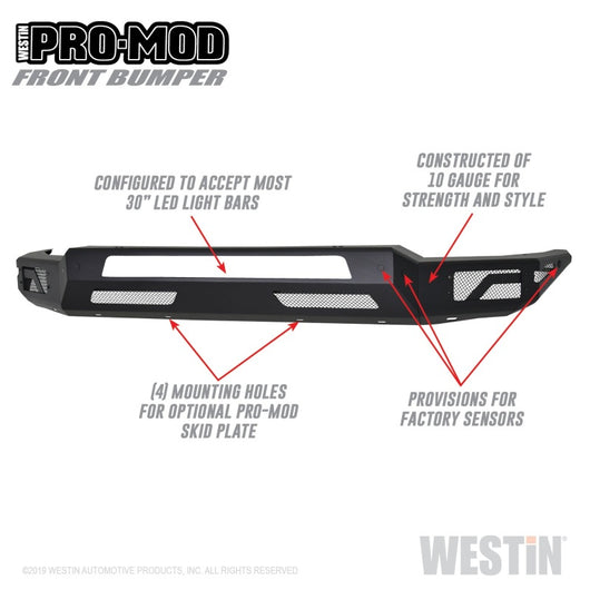 Westin  2019 Dodge Ram 1500 ( Excludes 1500 Classic & Rebel Models )  Pro-Mod Front Bumper - 58-41075