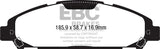 EBC 15+ Ford Mustang 2.3 Turbo Redstuff Front Brake Pads - DP33039C