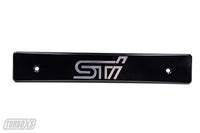 Turbo XS 15-17 Subaru WRX/STi Billet Aluminum License Plate Delete Black Machined STi Logo - txs-WS15-LPD-BLK-STI
