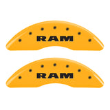 MGP 4 Caliper Covers Engraved Front & Rear RAM Yellow finish black ch - 55002SRAMYL