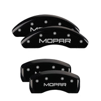 MGP 4 Caliper Covers Engraved Front & Rear MOPAR Black finish silver ch - 32001SMOPBK