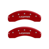 MGP 4 Caliper Covers Engraved Front & Rear MOPAR Red finish silver ch - 42002SMOPRD
