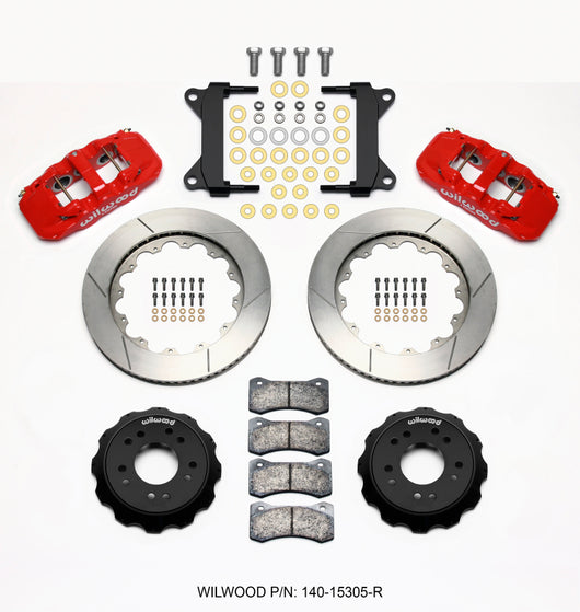 Wilwood AERO6 Front Hat Kit 14.00 Red 63-87 C10 w/ Wilwood Pro Spindles - 140-15305-R