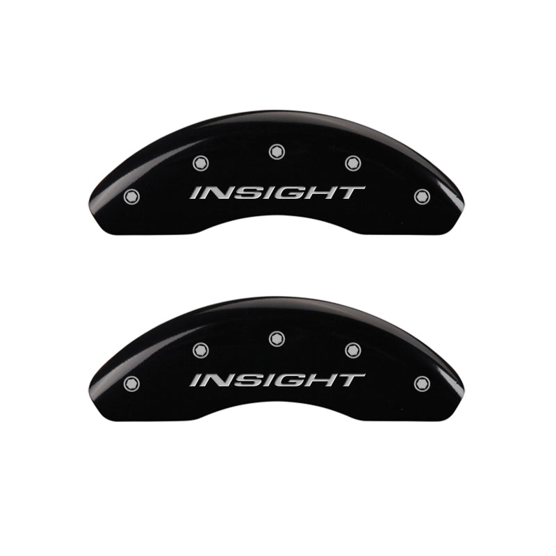 MGP Front set 2 Caliper Covers Engraved Front Insight Black finish silver ch - 20003FINSBK