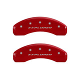 MGP 4 Caliper Covers Engraved Front & Rear Explorer Red finish silver ch - 10243SXPLRD