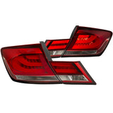 ANZO 2013-2015 Honda Civic LED Taillights Red/Clear - 321326