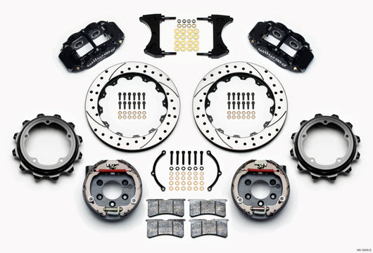 Wilwood Narrow Superlite 4R Rear P-Brk Kit 12.88in Drilled Strange Eng Floater 3.49in Offset - 140-12435-D