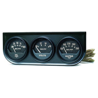 Autometer AutoGage 2in 3-Gauge 0-100 PSI Oil Press/130-280 Deg Water Temp/10-16V Voltmeter - Black - 2348