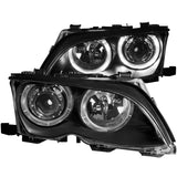 ANZO 2002-2005 BMW 3 Series E46 Projector Headlights w/ Halo Black - 121140