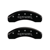 MGP 4 Caliper Covers Engraved Front & Rear Raptor Black finish silver ch - 10219SRPTBK