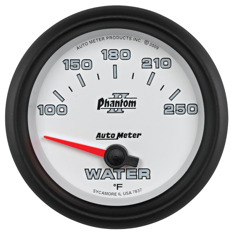 Autometer Phantom II 2-5/8in 100-250 Degrees F Electrical Water Temperature Gauge - 7837