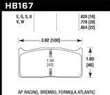 Hawk DTC-80 AP Racing/Brembo 16mm Race Brake Pads - HB167Q.620