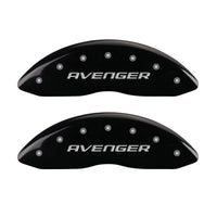 MGP 4 Caliper Covers Engraved Front & Rear With out stripes/Avenger Black finish silver ch - 12192SAV2BK