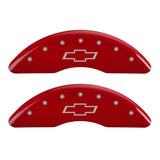 MGP 4 Caliper Covers Engraved Front & Rear Bowtie Red finish silver ch - 14214SBOWRD