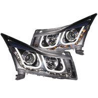 ANZO 2011-2015 Chevrolet Cruze Projector Headlights w/ U-Bar Black - 121462