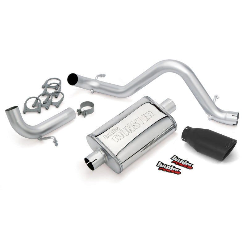 Banks Power 12-15 Jeep 3.6L Wrangler (All) - 2dr Monster Exh Sys - SS Single Exh w/ Black Tip - 51342-B