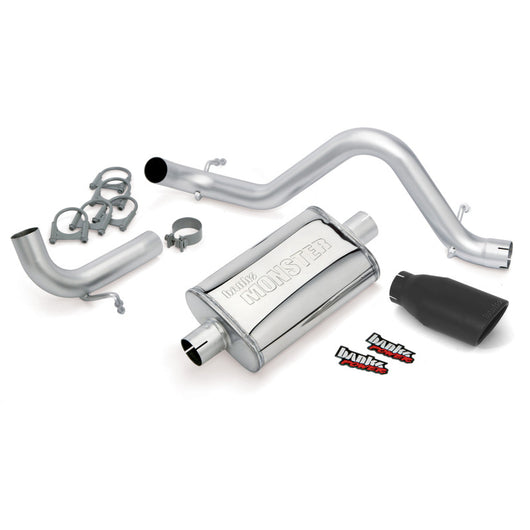 Banks Power 12-15 Jeep 3.6L Wrangler (All) - 2dr Monster Exh Sys - SS Single Exh w/ Black Tip - 51342-B