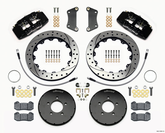 Wilwood Dynapro 6 Front Hat Kit 12.88in Drilled 2005-Up Mazda 3 w/ Lines - 140-13581-D