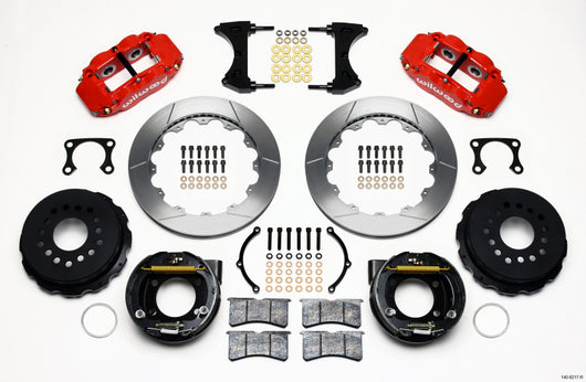 Wilwood Narrow Superlite 4R Rear P-Brk Kit 12.88in Red Big Ford Old Style 2.36in Offset - 140-9217-R