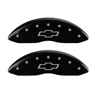 MGP 4 Caliper Covers Engraved Front & Rear Bowtie Black finish silver ch - 14034SBOWBK