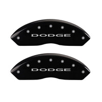 MGP 4 Caliper Covers Engraved Front & Rear With out stripes/Dodge Black finish silver ch - 12200SDD4BK
