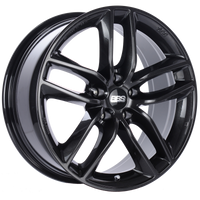 BBS SX 17x7.5 5x112 ET45 Crystal Black Wheel -82mm PFS/Clip Required - SX0301CB