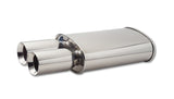 Vibrant StreetPower Turbo Oval Muff w/ Dual 3.5in Round Tips Straight Cut Bev Edge 3in inlet I.D. - 1047