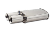 Vibrant StreetPower Turbo Oval Muff w/ Dual 3.5in Round Tips Straight Cut Bev Edge 3in inlet I.D. - 1047