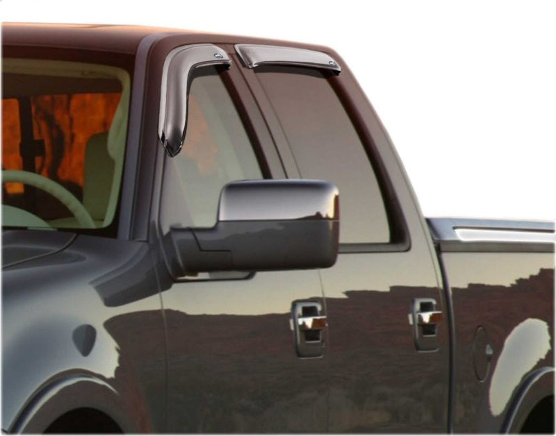 AVS 06-08 Lincoln Mark LT Ventvisor Outside Mount Front & Rear Window Deflectors 4pc - Chrome - 684443