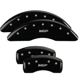 MGP 4 Caliper Covers Engraved Front & Rear JEEP Black finish silver ch - 42014SJEPBK