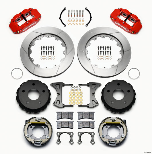 Wilwood Narrow Superlite 4R Rear P-Brk Kit 14.00in Red Big Ford New 2.38in Off Bronco 5 x 5.50 - 140-13666-R
