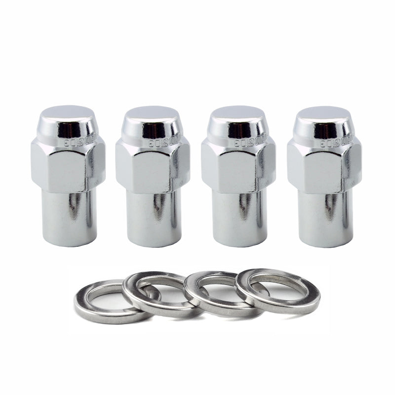 McGard Hex Lug Nut (Reg. Shank - .746in.) M12X1.25 / 13/16 Hex / 1.65in. Length (4-Pack) - Chrome - 61003