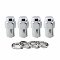McGard Hex Lug Nut (Reg. Shank - .746in.) M12X1.25 / 13/16 Hex / 1.65in. Length (4-Pack) - Chrome - 61003