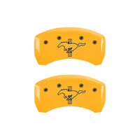 MGP Rear set 2 Caliper Covers Engraved Rear 2015/Bar & Pony Yellow finish black ch - 10203RMB2YL