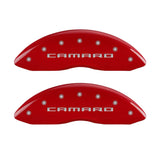 MGP 4 Caliper Covers Engraved Front & Rear Gen 5/Camaro Red finish silver ch - 14036SCA5RD
